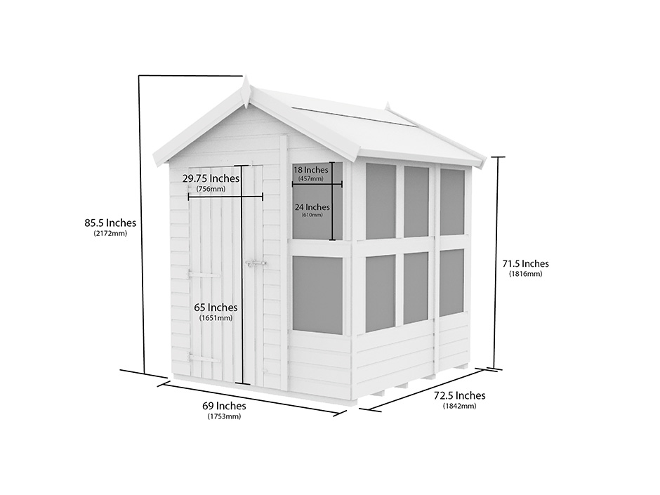 6ft x 6ft Apex Potting Shed