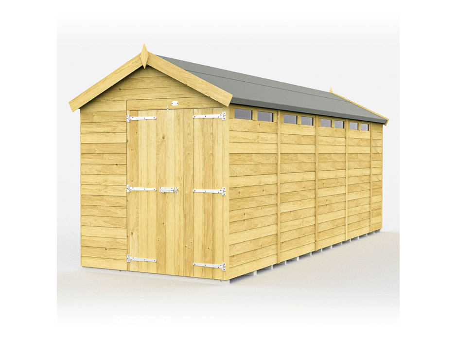 6ft x 19ft Apex Security Shed