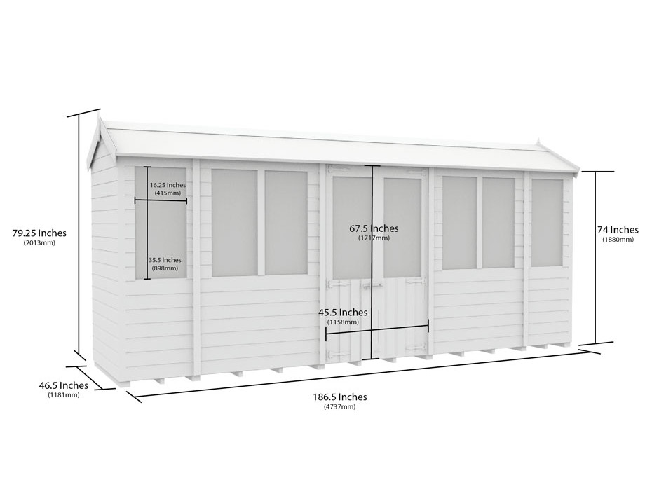 4ft x 18ft Apex Summer House