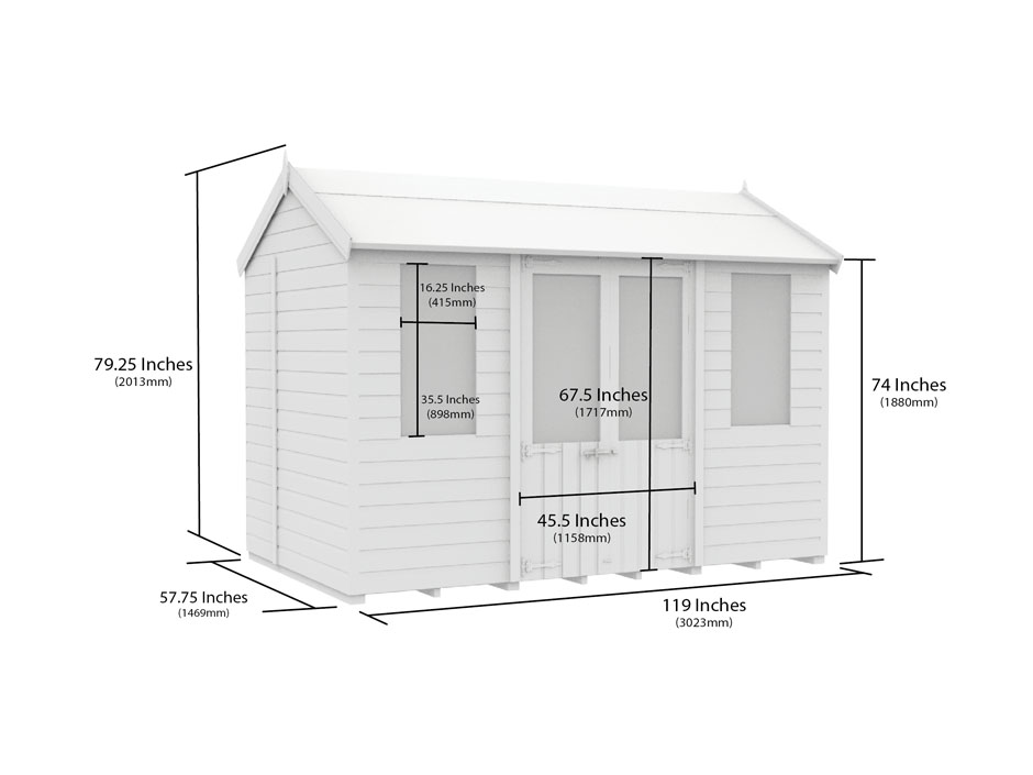 5ft x 10ft Apex Summer House