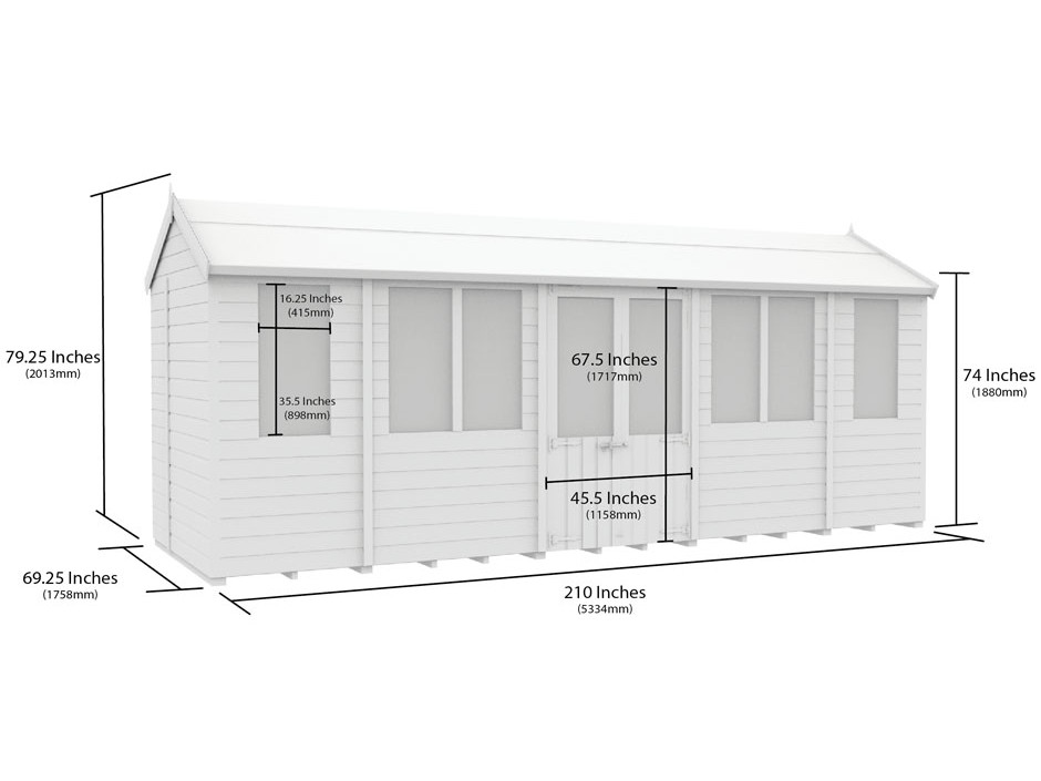 6ft x 18ft Apex Summer House