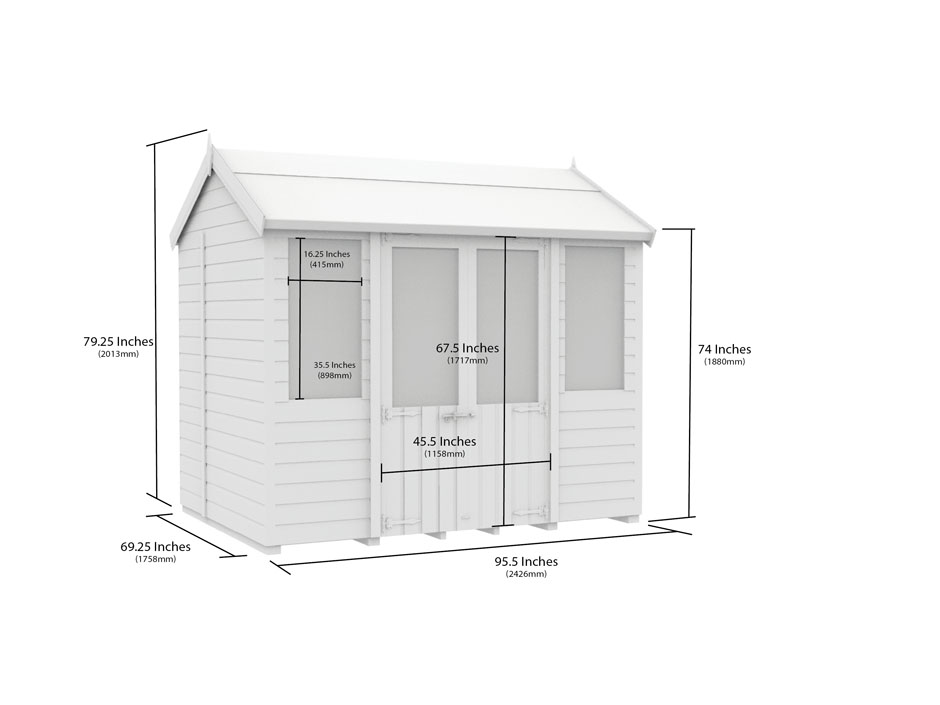 6ft x 8ft Apex Summer House