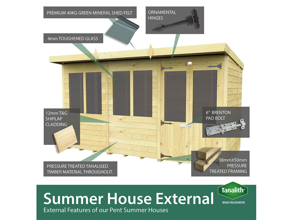 7ft x 16ft Apex Summer House