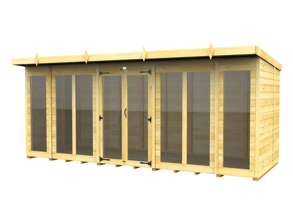 16ft x 7ft Pent Summer House (Full Height Window)