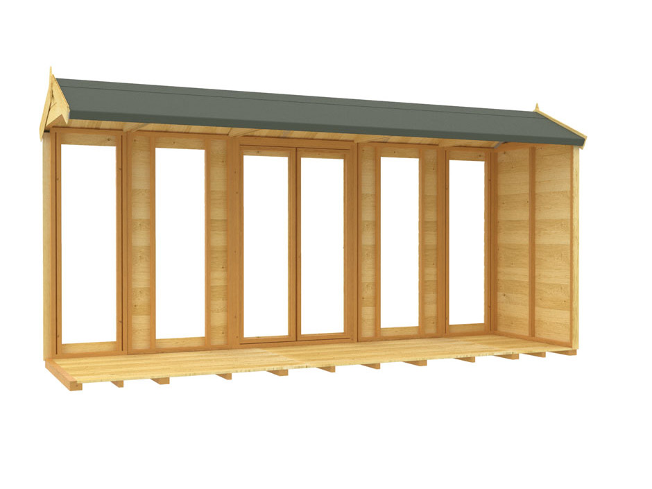 4ft x 14ft Apex Summer House (Full Height Window)