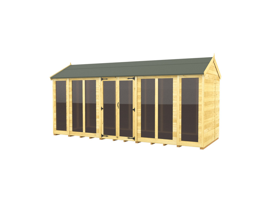 5ft x 16ft Apex Summer House (Full Height Window)