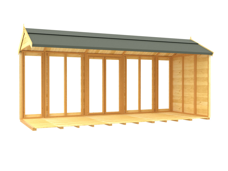 5ft x 16ft Apex Summer House (Full Height Window)