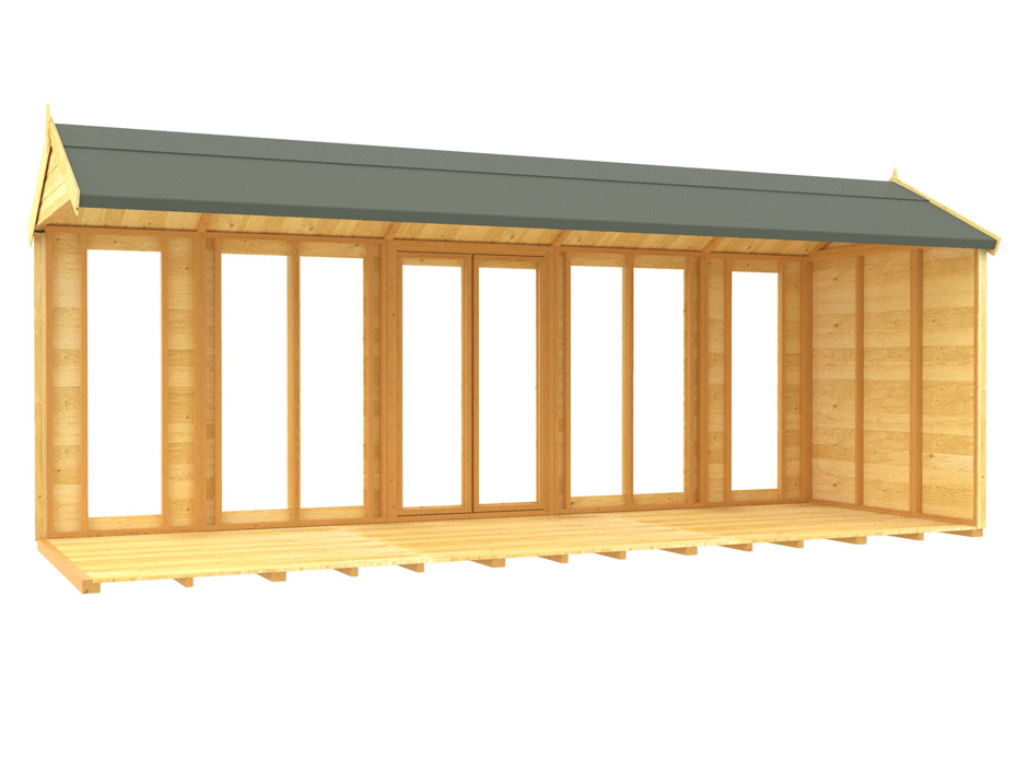 6ft x 18ft Apex Summer House (Full Height Window)