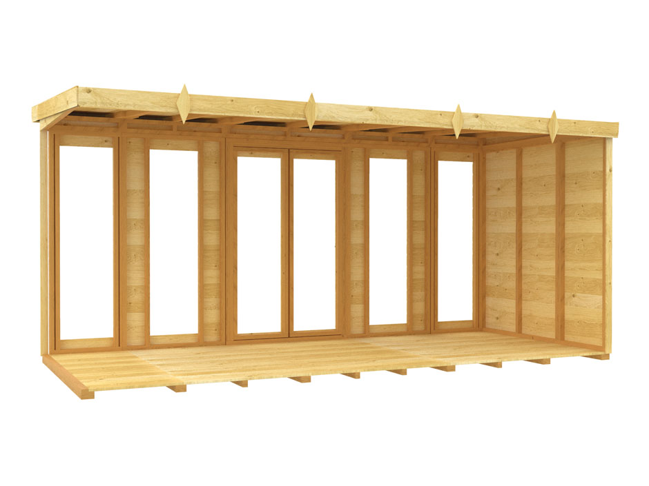 14ft x 5ft Pent Summer House (Full Height Window)