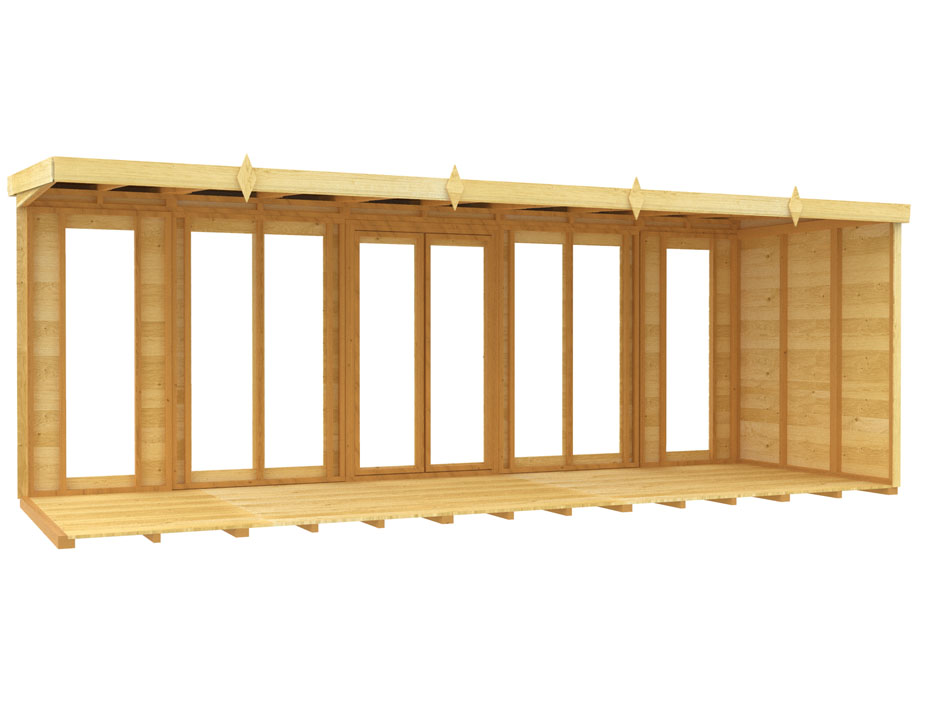 18ft x 5ft Pent Summer House (Full Height Window)