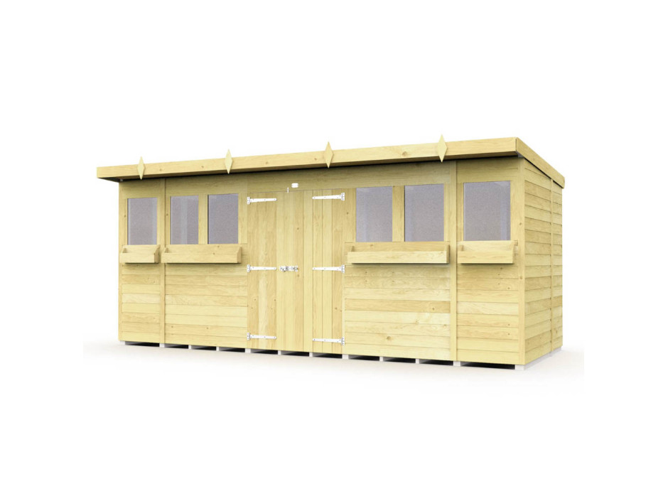 16ft x 8ft Pent Summer Shed