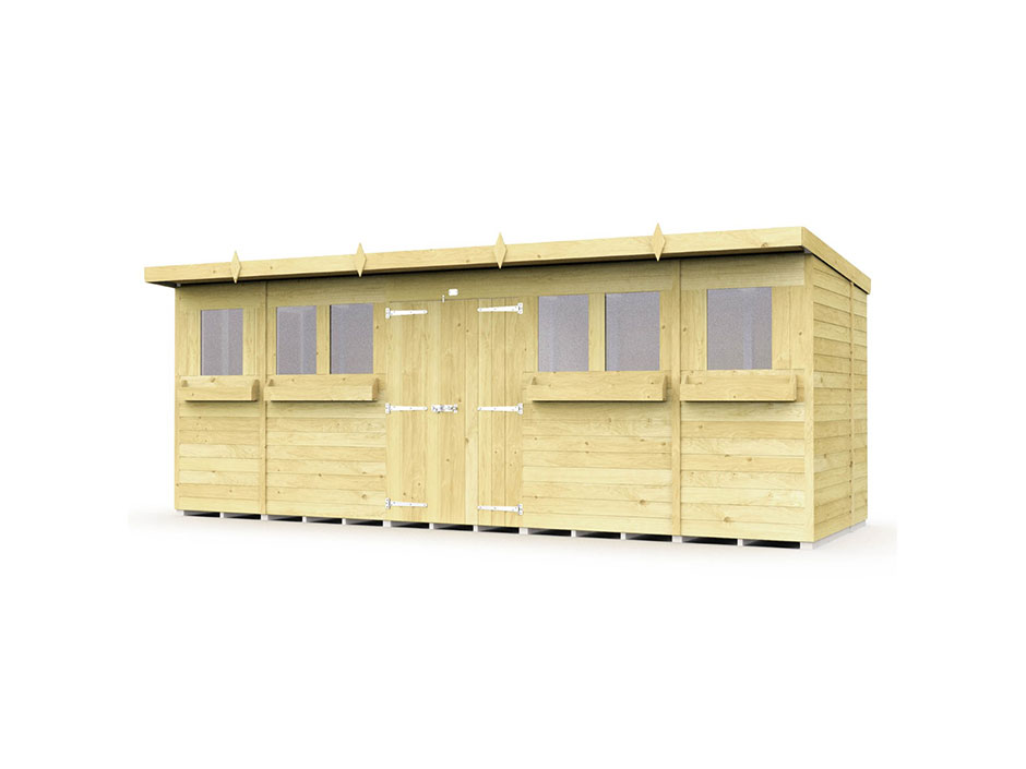 18ft x 6ft Pent Summer Shed