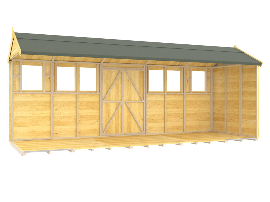 6ft x 18ft Apex Summer Shed